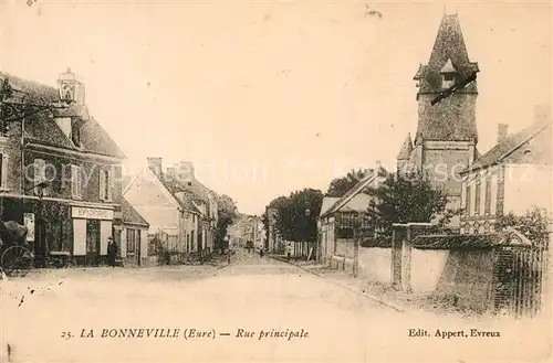 AK / Ansichtskarte La_Bonneville sur Iton Rue principale Eglise La_Bonneville sur Iton