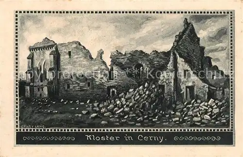 AK / Ansichtskarte Cerny en Laonnois Kloster Ruine Kuenstlerkarte Cerny en Laonnois