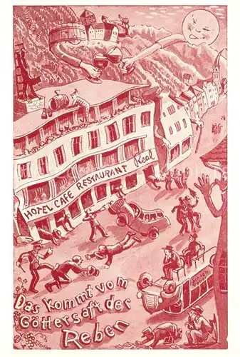 AK / Ansichtskarte Vaduz Hotel Restaurant Real Karikaturen Kuenstlerkarte Vaduzer Trinkspruch Vaduz