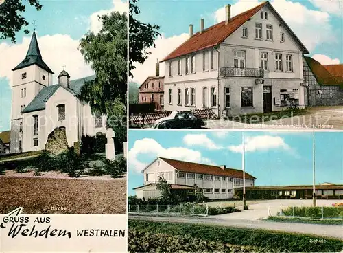 AK / Ansichtskarte Wehden Kirche Gaststaette Lebensmittelgeschaeft Schule Wehden