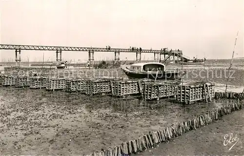 AK / Ansichtskarte Cap Ferret Travaux Ostreicoles Les Collecteurs dAlevins a Maree Basse Cap Ferret