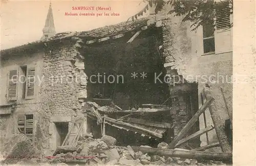 AK / Ansichtskarte Sampigny Maison eventree par les obus Sampigny