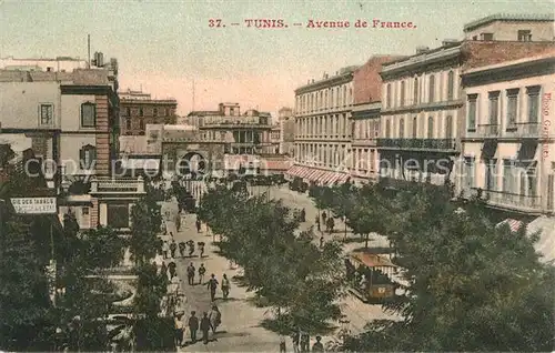 AK / Ansichtskarte Tunis Avenue de France Tunis