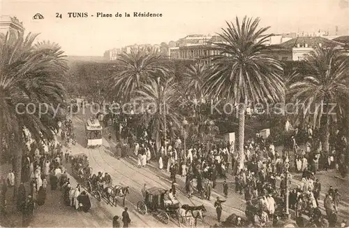 AK / Ansichtskarte Tunis Place de la Residence Tunis