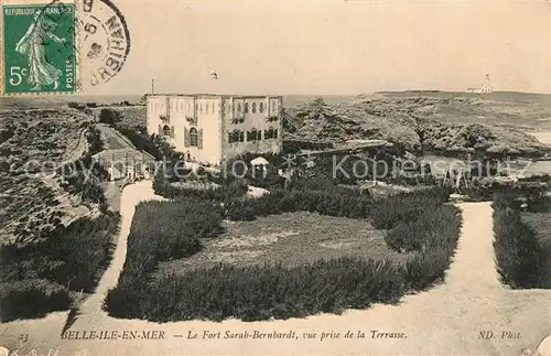 AK / Ansichtskarte Belle Ile en Mer Le Fort Sarah Bernhardt vue prise de la Terrasse Belle Ile en Mer