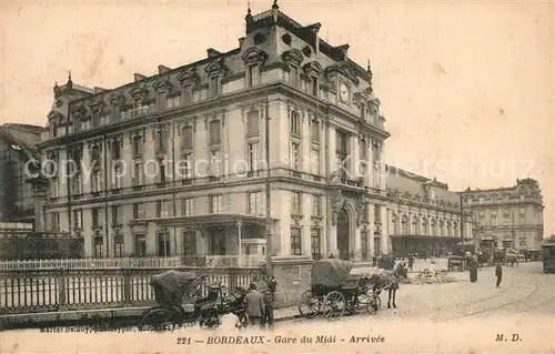 AK / Ansichtskarte Bordeaux Gare du Midi Arrivee Bordeaux