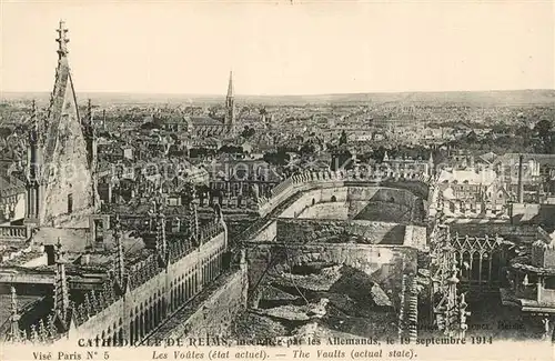 AK / Ansichtskarte Reims_Champagne_Ardenne Cathedrale de Reims incenditee par les Allemands le 19 Sept 1914 Reims_Champagne_Ardenne