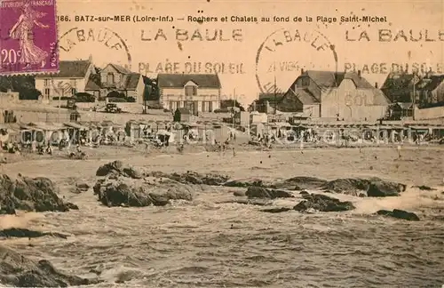 AK / Ansichtskarte Batz sur Mer Rochers et Chalets au fond de la Plage Saint Michel Batz sur Mer
