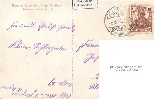 AK / Ansichtskarte Feldberg_Schwarzwald Bismarckdenkmal  Feldberg Schwarzwald