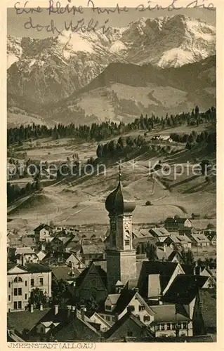 AK / Ansichtskarte Immenstadt_Allgaeu Panorama Kirche Immenstadt_Allgaeu
