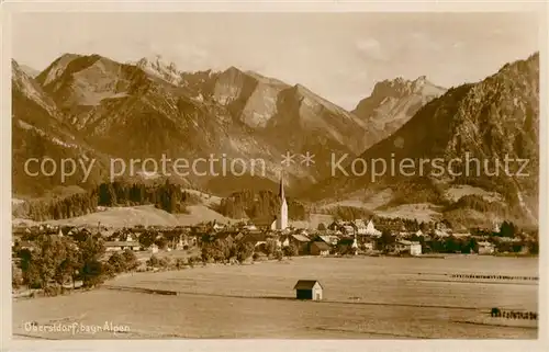 AK / Ansichtskarte Oberstdorf Panorama Kirche Oberstdorf