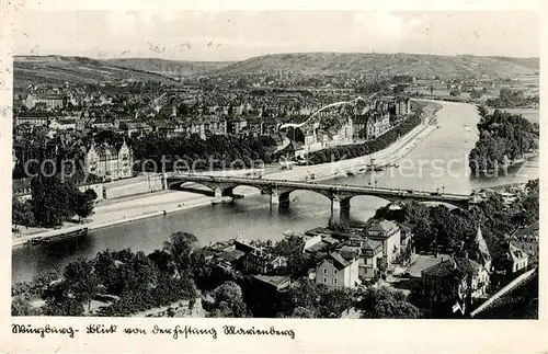 AK / Ansichtskarte Wuerzburg Panorama von der Marienburg Wuerzburg