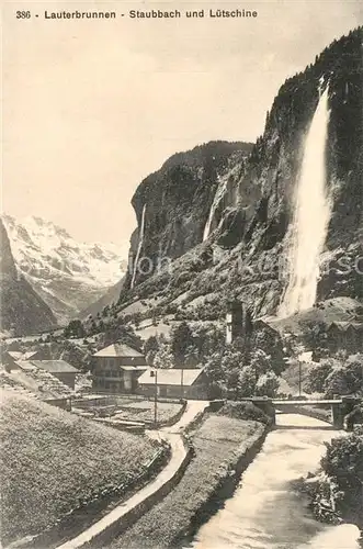 AK / Ansichtskarte Lauterbrunnen_BE Staubbach Luetschine Lauterbrunnen BE