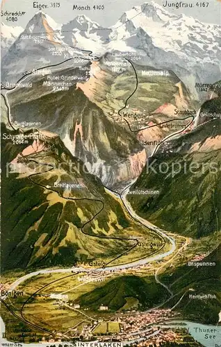 AK / Ansichtskarte Interlaken_BE Panoramakarte  Interlaken_BE