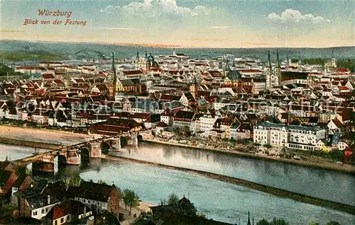 AK / Ansichtskarte Wuerzburg Blick von der Festung Wuerzburg