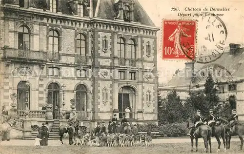 AK / Ansichtskarte Bonnelles Chateau de Bonnelles Depart pour la chasse Bonnelles