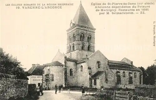 AK / Ansichtskarte Varenne l_Arconce Eglise de St Pierre es liens Ancienne dependance du Prieure de Marcigny Varenne l Arconce