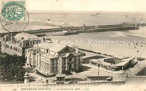 AK / Ansichtskarte Boulogne sur Mer Le Casino et la Jetee Boulogne sur Mer