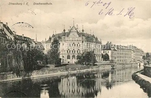 AK / Ansichtskarte Strassburg_Elsass Drachenschule Strassburg Elsass