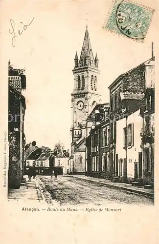 AK / Ansichtskarte Alencon Route du Mans Eglise de Monsort Alencon