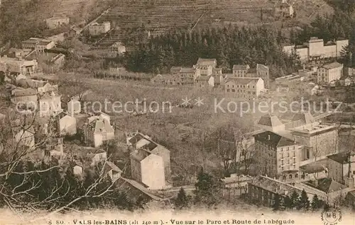 AK / Ansichtskarte Vals les Bains Vue sur le Parc et Route de Labegude Vals les Bains