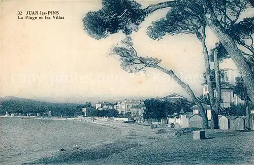 AK / Ansichtskarte Juan les Pins La Plage et les Villas Juan les Pins