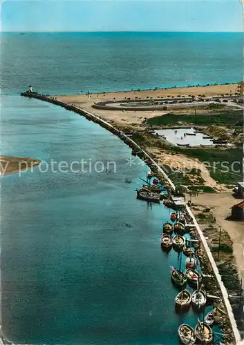 AK / Ansichtskarte Valras Plage Vue aerienne La Digue et l Embouchure de l Orb Valras Plage