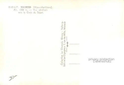 AK / Ansichtskarte Valberg Vue generale vers la Croix du Sapet Valberg