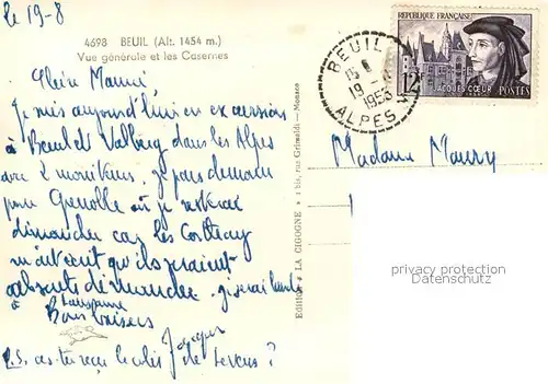 AK / Ansichtskarte Beuil Vue generale et les Casernes Beuil