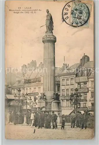 AK / Ansichtskarte Lille_Nord Monument commemoratif du Siege Lille_Nord