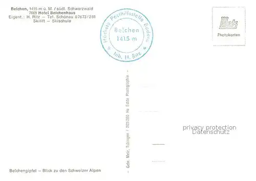 AK / Ansichtskarte Belchen_Baden Hotel Belchenhaus  Belchen_Baden