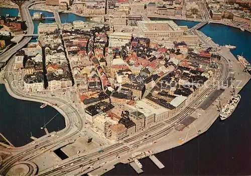 AK / Ansichtskarte Stockholm Fliegeraufnahme Gamla Stan Stockholm