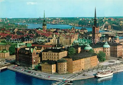 AK / Ansichtskarte Stockholm Vier of Riddarholmen from Tower of Town Hall Stockholm