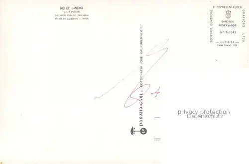 AK / Ansichtskarte Rio_de_Janeiro Copacabana Rio_de_Janeiro