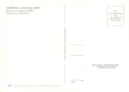 AK / Ansichtskarte Silbertal Montafon gegen S. Lobspitze  Silbertal