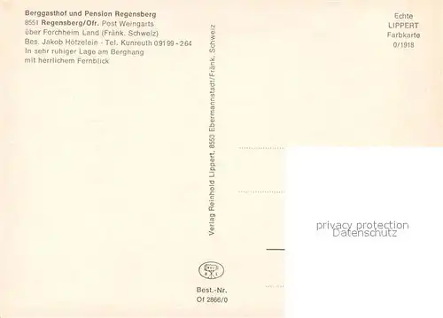 AK / Ansichtskarte Regensberg_Kunreuth Berggasthof Pension Regensberg Regensberg Kunreuth