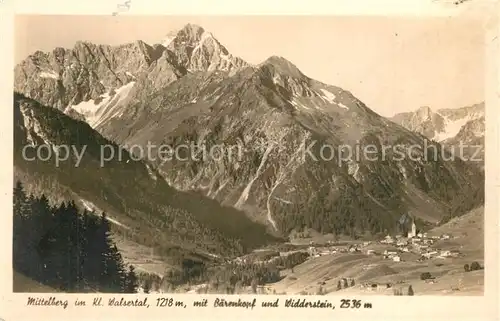 AK / Ansichtskarte Mittelberg_Kleinwalsertal Baerenkopf Widderstein Mittelberg_Kleinwalsertal