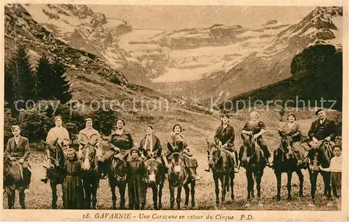 AK / Ansichtskarte Gavarnie_Hautes Pyrenees Caravane en retour du Cirque  Gavarnie Hautes Pyrenees
