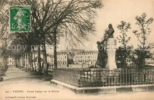 AK / Ansichtskarte Vannes Statue Lesage sur la Rabine  Vannes