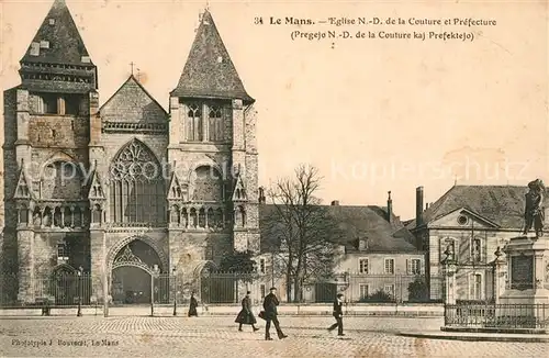 AK / Ansichtskarte Le_Mans_Sarthe Eglise Notre Dame de la Couture et Prefecture  Le_Mans_Sarthe