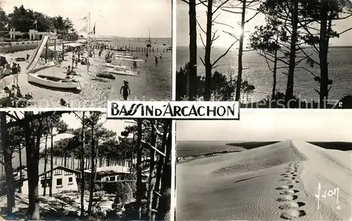 AK / Ansichtskarte Bassin_d_Arcachon Plage du Moulleau Contre jour sur le bassin Villa dans les pins Grande Dune Bassin_d_Arcachon