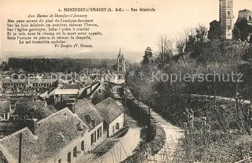 AK / Ansichtskarte Montfort l_Amaury Vue generale Ruines Montfort l Amaury