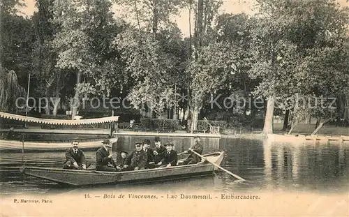 AK / Ansichtskarte Bois_de_Vincennes Lac Daumesnil Embarcadere Bois_de_Vincennes