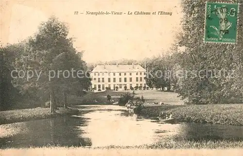 AK / Ansichtskarte Neauphle le Vieux Chateau et l etang Neauphle le Vieux