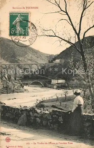 AK / Ansichtskarte Tournon sur Rhone Viaduc de Duzon et l ancien pont Tournon sur Rhone