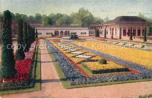 AK / Ansichtskarte Dresden Jubilaeums Gartenbau Ausstellung Schmuckanlage am Haupteingang Blumenbeete Dresden