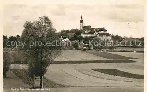 AK / Ansichtskarte Andechs Blick ueber die Felder zum Kloster Andechs