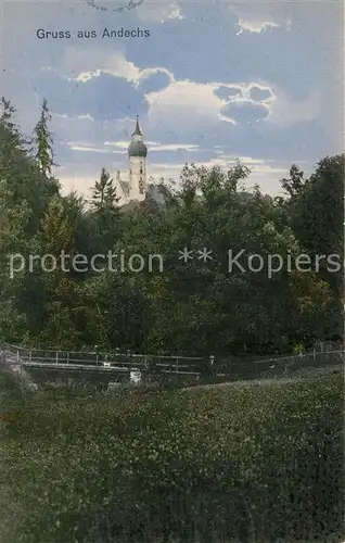 AK / Ansichtskarte Andechs Blick zur Klosterkirche Andechs