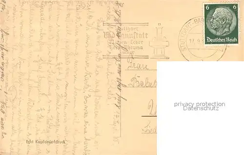 AK / Ansichtskarte Stuttgart Hauptbahnhof Kupfertiefdruck Stuttgart