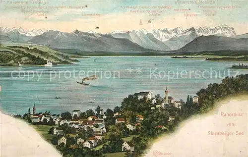 AK / Ansichtskarte Starnberg Panorama Starnberger See Alpenkette Starnberg